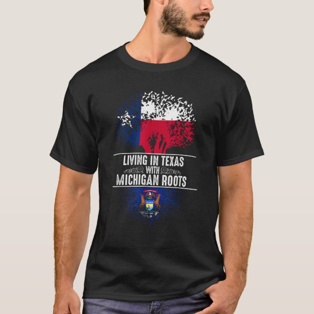 Camiseta Casa de Texas Michigan Rota Bandera del Árbol Esta (Anverso)