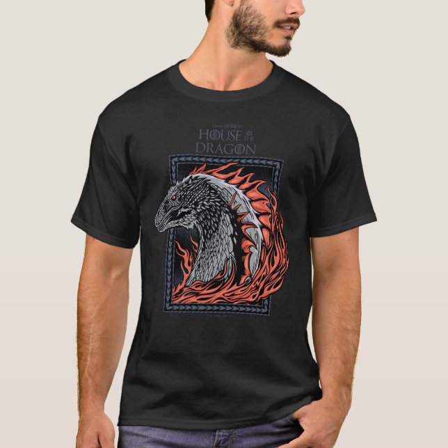 Camiseta CASA DEL DRAGÓN | Perfil de dragón en llamas (Anverso)