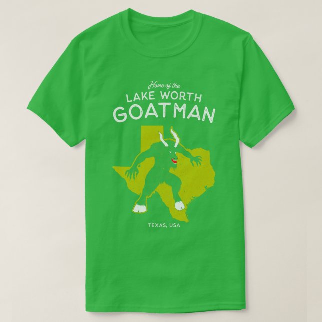 Camiseta Casa del Monstruo del Lago Worth Goatman Texas USA (Diseño del anverso)