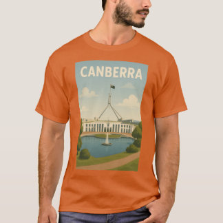 Camiseta Casa del Parlamento de Canberra con bandera y colo