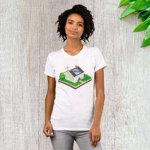 Camiseta Casa Ecológica de Energía Renovable con Paneles So