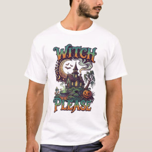 Camiseta Casa Embrujada Bruja Por Favor Caldero de Luna Cre