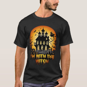 Camiseta Casa Embrujada de Bruja Calabazas de Luna Llena