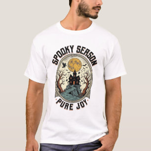 Camiseta Casa Embrujada de Halloween Grabado Antiguo Camise