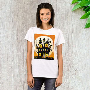 Camiseta Casa Embrujada de Halloween Silueta Luna Llena