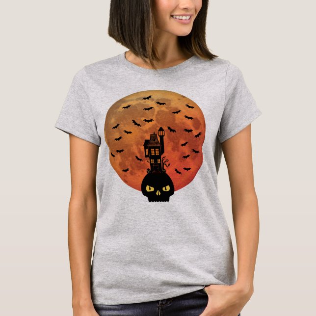 Camiseta Casa embrujada de la luna de sangre (Anverso)