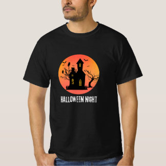 Camiseta Casa embrujada de Noche de Brujas Búhos Luna Llena