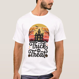 Camiseta Casa embrujada de Trick or Treat Diseño de vector