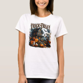 Camiseta Casa embrujada en una espeluznante noche de Hallow