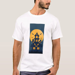 Camiseta Casa Embrujada Espeluznante Luna Llena Halloween S