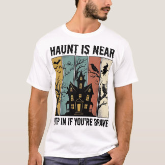 Camiseta Casa Embrujada Halloween Grabado Antiguo Diseño Es