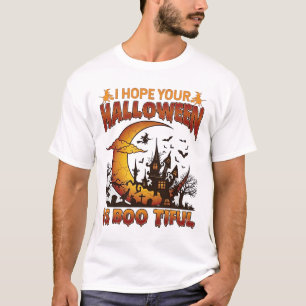 Camiseta Casa embrujada hermosa de Halloween Luna creciente