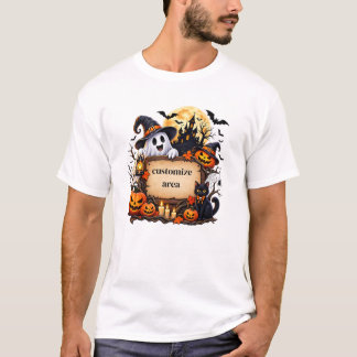 Camiseta Casa embrujada personalizada de Halloween con fant