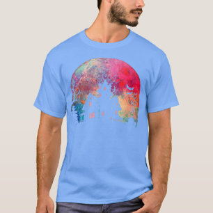 Camiseta Casa embrujada y espeluznante acuarela Luna llena