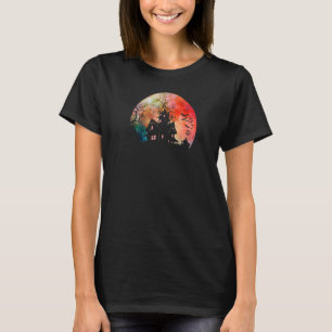 Camiseta Casa embrujada y espeluznante acuarela Luna llena