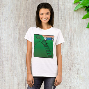 Camiseta Casa En Una Colina Verde