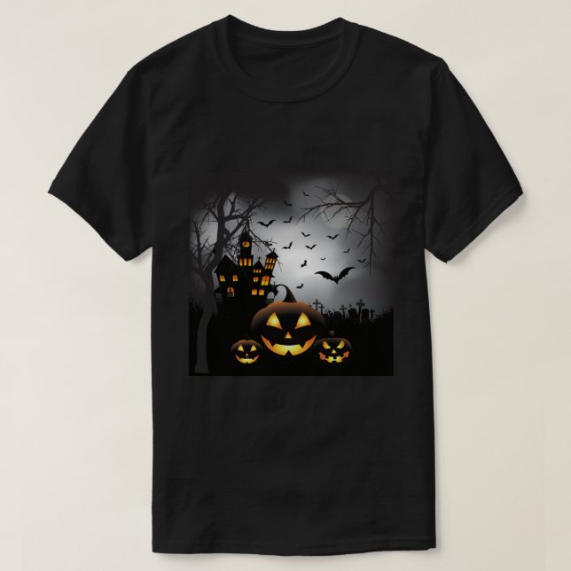 Camiseta Casa encantada de la calabaza de las escenas del (Diseño del anverso)