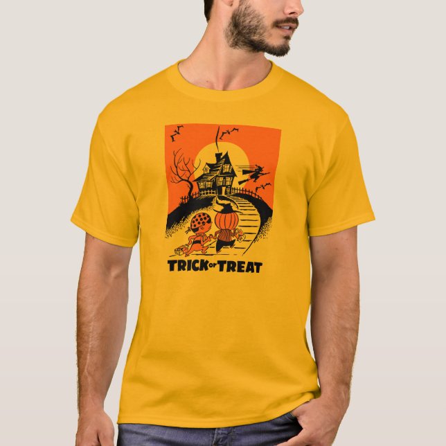 Camiseta casa encantada del truco o de la invitación de (Anverso)
