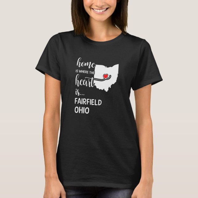 Camiseta Casa Es Donde El Corazón Es El Condado De Fairfiel (Anverso)