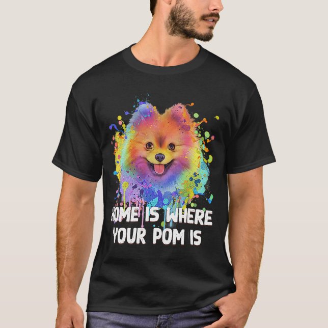 Camiseta Casa Es Donde Tu Pom Es La Madre Perro Pomerania P (Anverso)