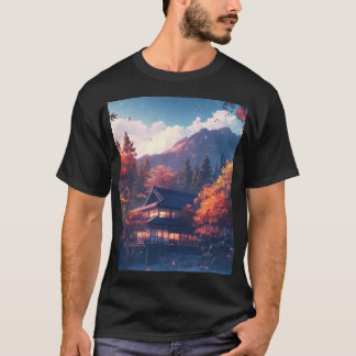Camiseta Casa Japonesa En Montañas