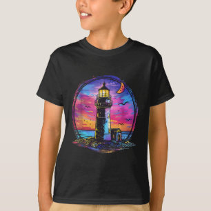 Camiseta Casa junto al mar con faro y veleros