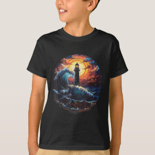 Camiseta Casa junto al mar Faro Navegación Mar Luz de naveg