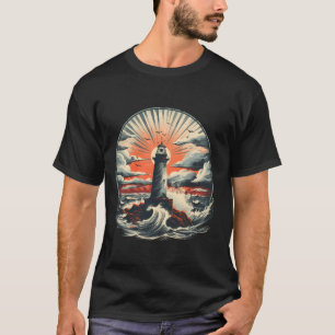 Camiseta Casa junto al mar Faro Navegación Playa Marina Bar