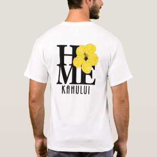 Camiseta CASA Kahului Yellow Hibiscus (huella de fondo)