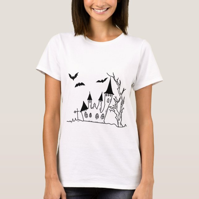 Camiseta Casa mística de Halloween (Anverso)