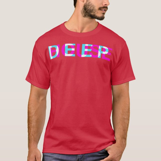 Camiseta Casa Profunda - Ilusión óptica Glitch EDM (Anverso)