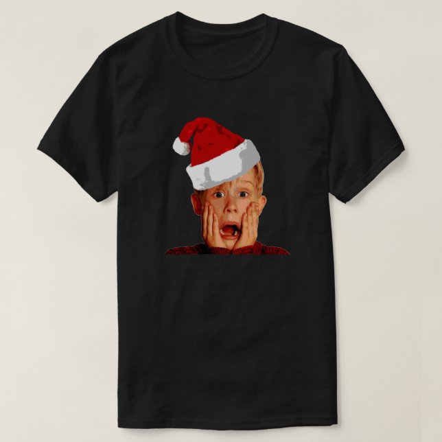 Camiseta Casa sola Santa Hat T-Shirt Macaulay Culkin Chris (Diseño del anverso)
