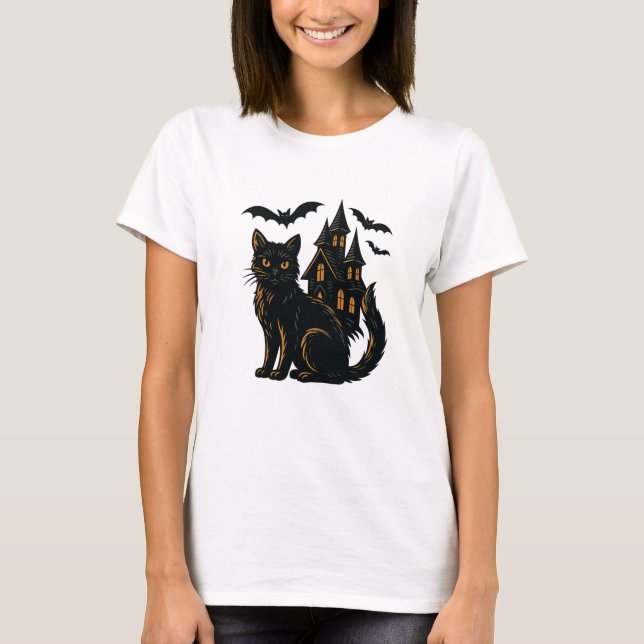 Camiseta Casa y gato encogidos (Anverso)