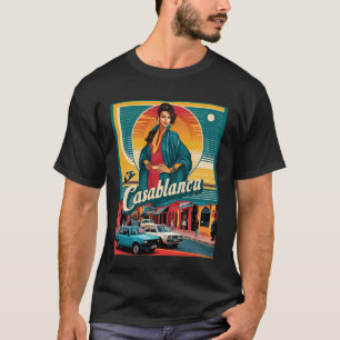 Camiseta Casablanca Marruecos Vintage Estilo Retro 80s