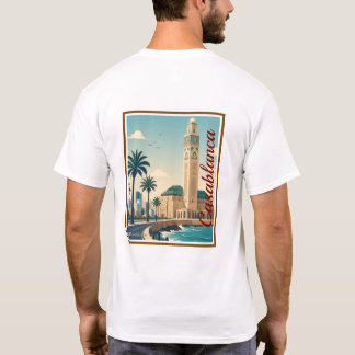 Camiseta Casablanca Morocco Vector Skyline T-Shirt.