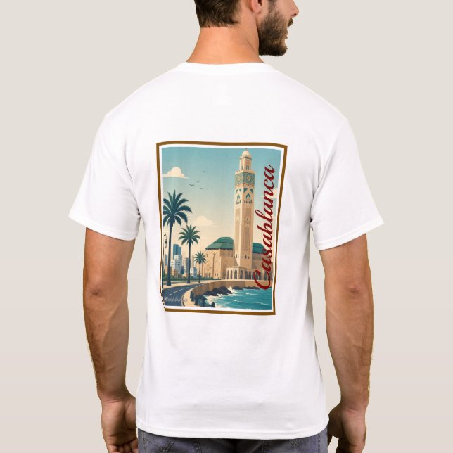 Camiseta Casablanca Morocco Vector Skyline T-Shirt. (Reverso)