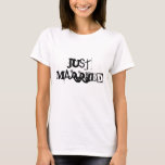 Camiseta Casada, novia casada con blanco negro<br><div class="desc">Solo casada,  novia novia Groom camiseta blanca negra</div>