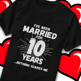 Camiseta Casado 10 años de curioso décimo aniversario Boda