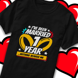 Camiseta Casado 1 año de curioso primer aniversario Boda