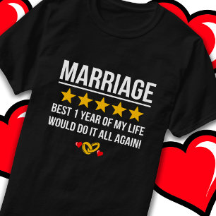 Camiseta Casado 1 año dulce dulce primer aniversario Boda