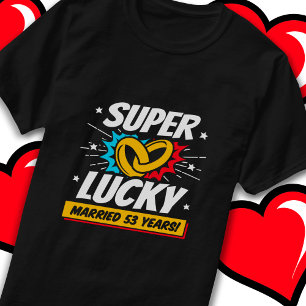 Camiseta Casado 53 años afortunado 53° aniversario Boda