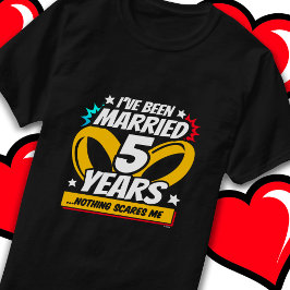 Camiseta Casado 5 años de gracioso 5º aniversario Boda