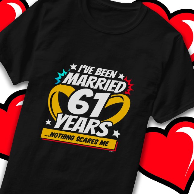 Camiseta Casado 61 años Gracioso 61° aniversario Boda (Subido por el creador)