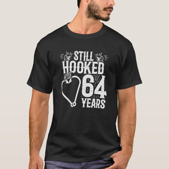 Camiseta Casado 64 años - Pareja de pescadores - 64º Boda A (Anverso)