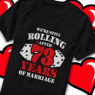 Camiseta Casado 73 años, curioso 73° aniversario de Boda