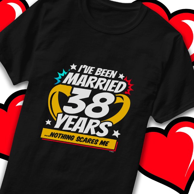 Camiseta Casado con 38 años de curioso 38 aniversario Boda (Subido por el creador)