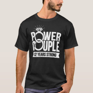 Camiseta Casado de 12 años - Pareja de poder - 12ª Boda Ann