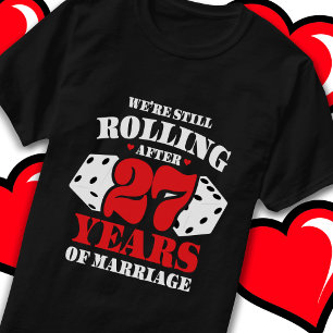 Camiseta Casado de 27 años de divertidos 27 años