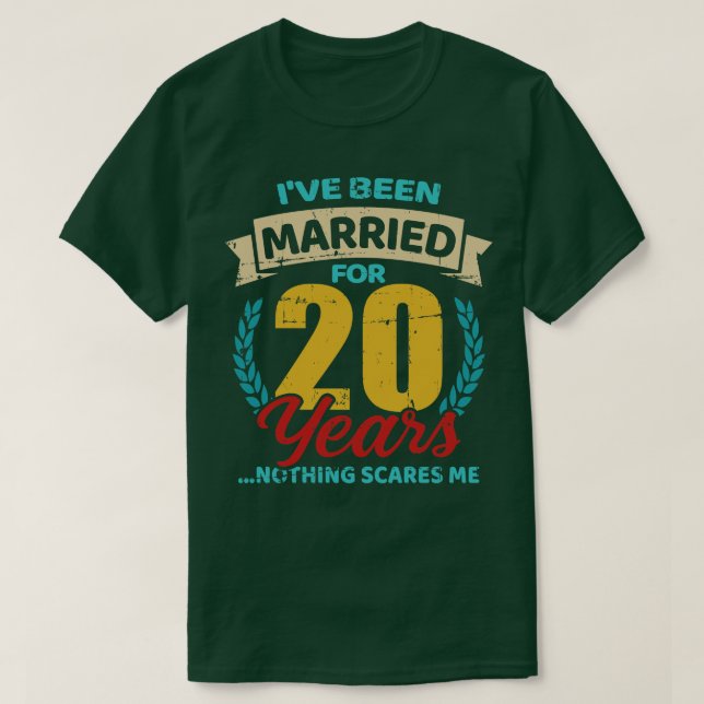 Camiseta Casado durante 20 años 20° aniversario del boda (Diseño del anverso)