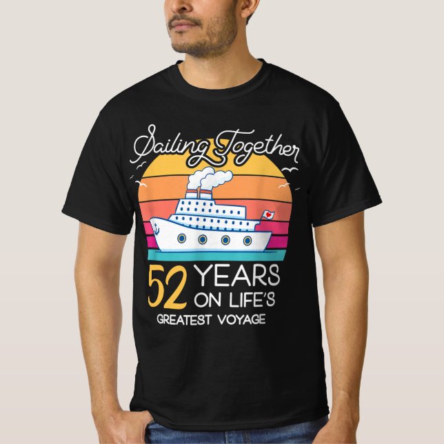 Camiseta Casado en 52 años Boda Aniversario Cruise-Rec (Anverso)